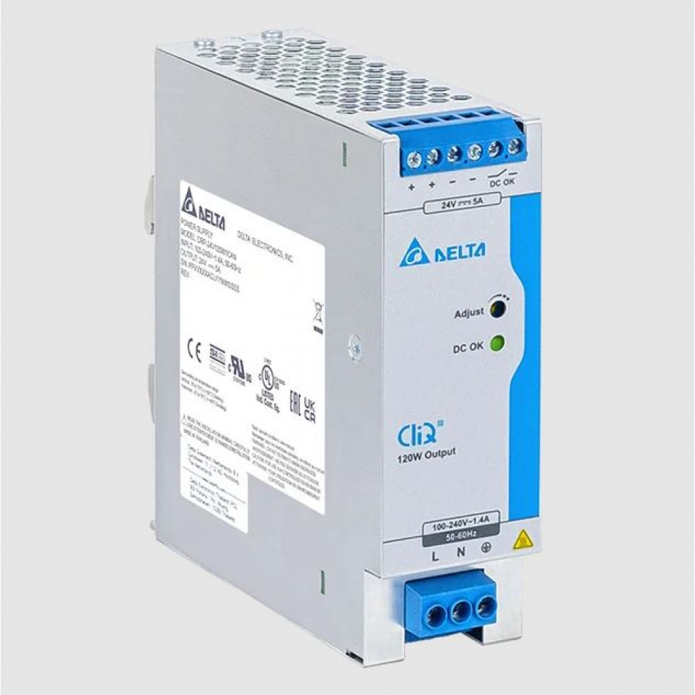 Изображение товара Источник питания Delta Electronics DRP-24V120W1CBN на DIN рейку