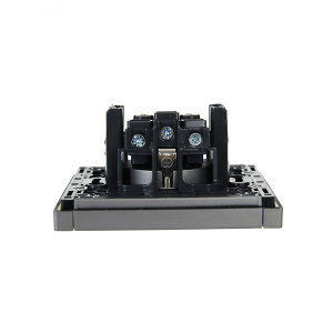 FORTE&PIANO Розетка 1-местная с заземлением с защитными шторками винтовое крепление 16А FP515 сталь IEK FP-R14-16-K46