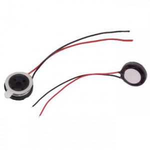 S1395, Динамик 8 Ом, 0,5Вт, d=13мм, h=3,3мм, провод 50мм