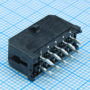 430451014, Разъем штыревой (4 стороны) HDR 10 контактов шаг 3мм монтаж в отверстие серия Micro-Fit 3.0 лоток