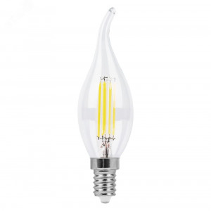 Лампа светодиодная LED 5вт Е14 белый свеча на ветру FILAMENT 25576