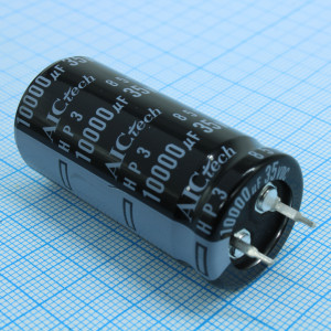 HP31V103MRXS6, Конденсатор алюминиевый  электролитический 10000мкФ 35В ±20% (22 X 45мм) защелкиваемые выводы 10мм 0.05Ом 2500мА 6000час 85°С россыпь