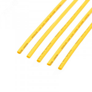 Трубка термоусадочная ТУТ нг 2,5/1,25 желтая, термоусаживаемая трубка в метровой нарезке, не поддерживает горение