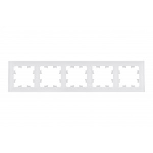 ATLASDESIGN NATURE 5-постовая РАМКА, НАТУРАЛЬНОЕ СТЕКЛО, БЕЛЫЙ (1шт) C3(+) ATN360105