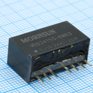 VRB2415S-6WR3, Преобразователь DC/DC на печатную пла ту 10 Вт, вход 18...36 В, выход 15 В/0.4 А (THT)