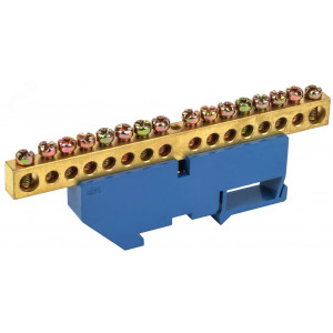 Шина N "ноль" на DIN-изол ШНИ-8х12-16-Д-С YNN10-812-16D-K07