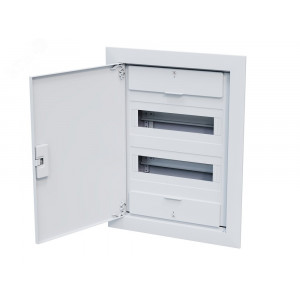 Щит распределительный встраиваемый с пластиковой белой дверцей на 24 модуля, OptiBox Pro 24-VNR-IP40 379799