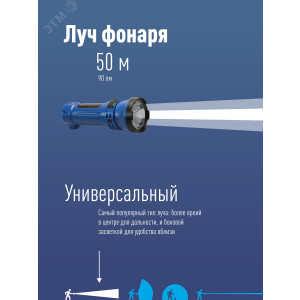 Фонарь аккумуляторный 2 режима 0.5Вт аккум. 0.3А.ч прямое ЗУ 220В KOCAcc102LED