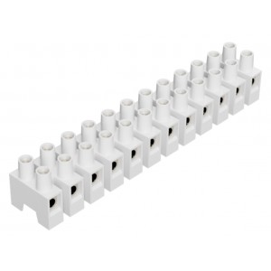 Клеммная колодка 6EH, Клеммные колодки, Тип 6 EH, 12 полюсов, делимые, без защиты провода, номинальное сечение провода: 4 мм кв., номинальные характеристики: 400 V; 24 A; серия Appliance