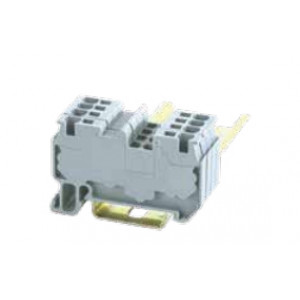 Проходная клемма JUT14-1.5-DK/GY, Проходная клемма, тип фиксации провода: пружинный, номинальное сечение: 1,5 мм кв., 17,5A, 500V, ширина: 4,2 мм, цвет: темно-серый, тип монтажа: DIN35