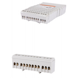 Шина "L" "фаза" в сером изоляторе на DIN-рейку 6x9мм 12 групп SQ0801-0212