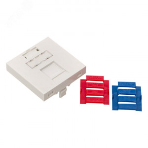 Вставка розеточная 45х45мм формат Mosaic на 1 модуль Keystone защ. шторки с маркером бел. TERACOM PRO TRP-INS-MOS-2M1P-WH