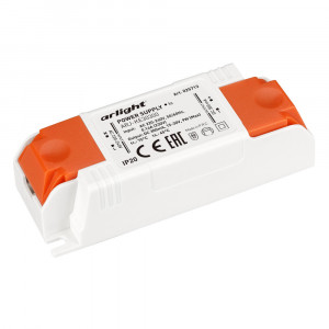 Блок питания ARJ-KE30300 (9W, 300mA) 025713, Источник тока с гальванической развязкой для светильников и мощных светодиодов. Входное напряжение 220-240 VAC. Выходные параметры: 15-30 В, 300 mА, 9 Вт. Встроенный PFC >0.5. Негерметичный пластиковый корпус IP 20.