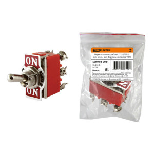 Переключатель-тумблер 1322 (П2Т-2) вкл.- откл.- вкл. 2 группы контактов SQ0703-0031