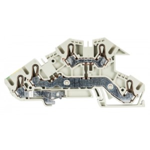 Этажная клемма WKIS 2,5 N-D-SL, Этажная клемма, 2 этажа, тип фиксации провода: пружинный, номинальное сечение: 2,5 мм кв., 24A, 400V, ширина: 5 мм, цвет: серый, тип монтажа: DIN35