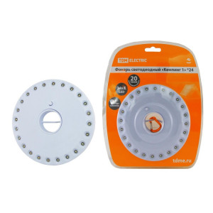 Фонарь светодиодный "Кемпинг 1*24", подвес/магниты, 24 светодиода 72 лм/Вт, бат. 4*АА SQ0350-0016