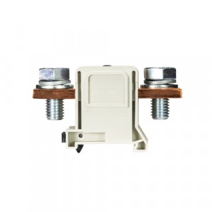 Болтовая клемма RFK 1/150 F S35, Болтовая клемма, М12, схема: болт - болт, тип фиксации провода: болт-болт, номинальное сечение: 150 мм кв., 335A, 1000V, ширина: 42 мм, цвет: серый, тип монтажа: DIN35