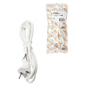 Шнур сетевой с вилкой ПВС 2x0,75мм2 3м б/з белый SQ1305-0072