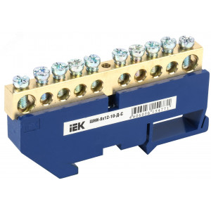 Шина нулевая на DIN-изол. ШНИ-8х12-10-Д-С YNN10-812-10D-K07