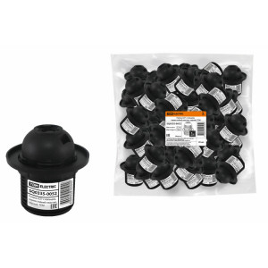 Патрон Е27 с кольцом, термостойкий пластик, черный, SQ0335-0052