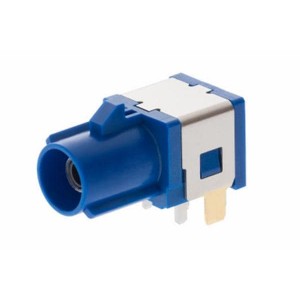 201126-0003, РЧ соединители / Коаксиальные соединители FAKRA JACK RA TH 50 Ohms KEY-C BLU