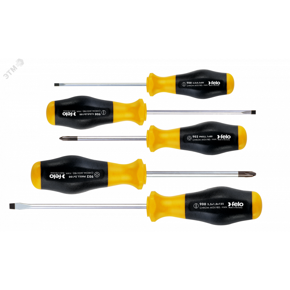 Изображение товара Набор отверток SL/PH 5 предметов Felo 90095248 профессиональный комплект инструментов