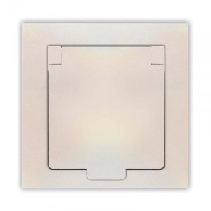 Розетка 1-м СП Афина 16А IP20 с заземл. с крышкой в сборе жемчуг A0029-OBr