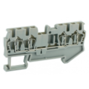 Проходная клемма UJ5-1.5/2X2E, Проходная клемма, 4 точки подключения, тип фиксации провода: пружинный, номинальное сечение: 1,5 мм кв., 17,5A, 500V, ширина: 4,2 мм, цвет: серый, тип монтажа: DIN35, стандарт GB/T14048.1,