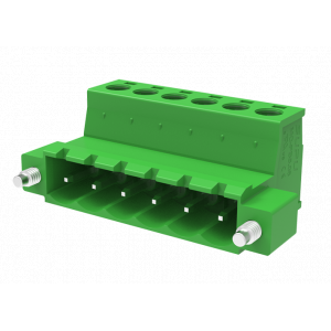 Вилочный разъем на кабель MC-PB5.08H09C-K-0001, Вилочный разъем, прямой, на кабель, шаг: 5.08 мм, 9 полюсов, фиксация провода винтовая, исполнение: с монтажными фланцами, 320V, 12A, цвет: зеленый