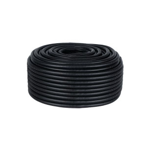 Труба гофрированная ПВХ d20мм с протяжкой черн. (уп.100м) Plast tg-z-20-100-black