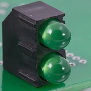 H201CGDL, Светодиодные индикаторы для печатного монтажа Green LED Rght Ang 3mm Diffused Lens