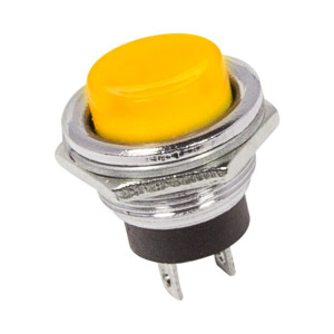 36-3354 Выключатель-кнопка металл 250V 2А (2с) OFF-(ON) ?16.2 желтая (RWD-306) REXANT(кр.10шт)