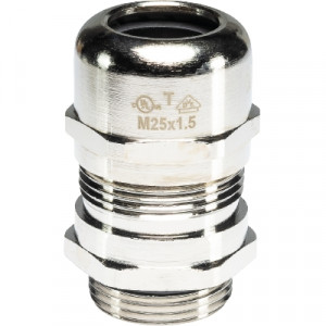 Кабельный ввод M20 EMC 8 7,5-14,0, Кабельный ввод, M20х1,5, диапазон зажимаемых проводников: 7,5 - 14 мм, SW 22 мм, EMC, IP68, материал: латунь, покрытие: никель