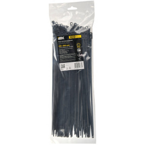 Хомут 4.8х300мм P6.6 с винтовым креплением черн. (уп.100шт) IEK UHH12-D048-300-100-K02