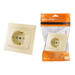 Розетка 2П+З с защ. шт. 16А 250В сл. кость "Таймыр" SQ1814-0116