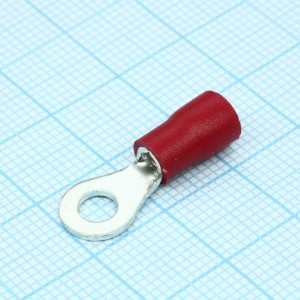 RV2-4L  Red, наконечник кабельный кольцевой с изоляцией d=4.3мм, сеч. пров.1.5-2.5мм2