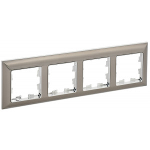 BRITE Рамка 4-мест. РУ-4-Бр хром/никель BR-M42-12-4-K23