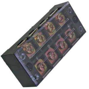 TB-4504, Клеммная колодка винтовая с крышкой 8 контактов (2х4) М5, AWG6, 10мм2, 45А 600В