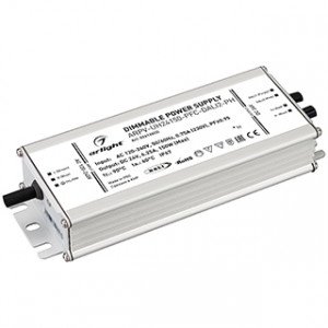 Блок питания ARPV-UH24150-PFC-DALI2-PH (24V, 6.3A, 150W) 026126(2), Диммируемый источник напряжения по протоколу DALI2.0 с гальванической развязкой для светодиодных изделий. Входное напряжение 120-240 VAC. Выходные параметры: 24 В, 6.3А, 150 Вт. Встроенный PFC >0.95. Герметичный алюминиевый корпус IP 67.