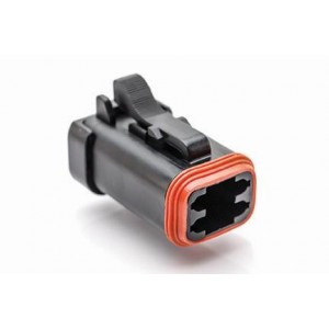 AT06-4S-MM01BLK, Автомобильные разъемы 4 Pin Plug w/End Cap & Red. Dia. Seal BLK
