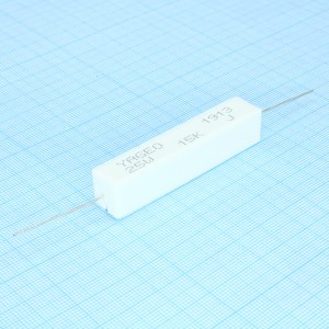 SQP25AJB-15K, Резистор керамический цементный аксиальный (SQP) 25Вт 15кОм ±5%