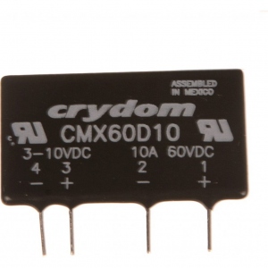 CMX60D10, Реле твердотельное для коммутации постоянного тока 60В 10А, вход DC 10В 15мА, изоляция 2.5кВ, нормально разомкнутое, -30...80°C