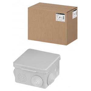 Распаячная коробка ОП 80х80х50мм, крышка, IP54, 7вх. SQ1401-0112