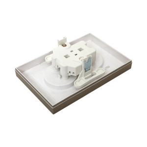 Механизм розетки двойной, 16А, без заземления, без шторок, с рамкой, шампань Эпика EKF UP1-SOC-200