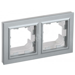 BRITE Рамка 2-мест. IP44 РУ-2-БрА-44 алюм. BR-M22-44-K47