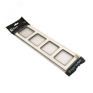 Стокгольм Рамка 4-местная белая с линией цвета черный PROxima EZM-G-305-20