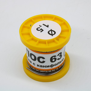 ПОС 63 Т. D=1.5мм 100гр., Припой трубчатый с канифолью ПОС63 1.5мм 100гр. катушка