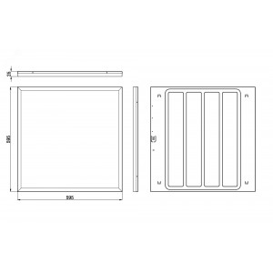 Светильник светодиодный SPO-1-40-4K-M (4) 40Вт 4000К IP40 4200лм 595х595х25 панель универс. матов. Б0041888