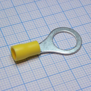 RV2-10  Yellow, наконечник кабельный кольцевой с изоляцией d=10.5мм, сеч. пров.1.5-2.5мм2