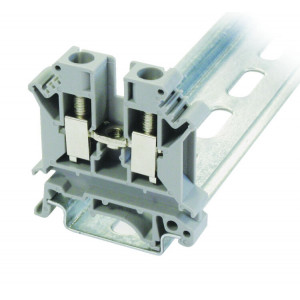 Клемма винтовая проходная 2 контакта 2,5 мм2, серая TB2,5